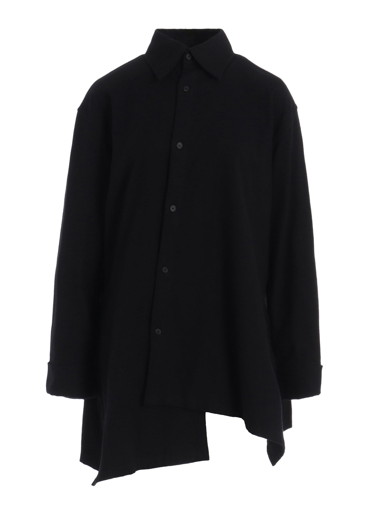 COTTON FLANNEL R-ASYMMETRIC FLARE BLOUSE