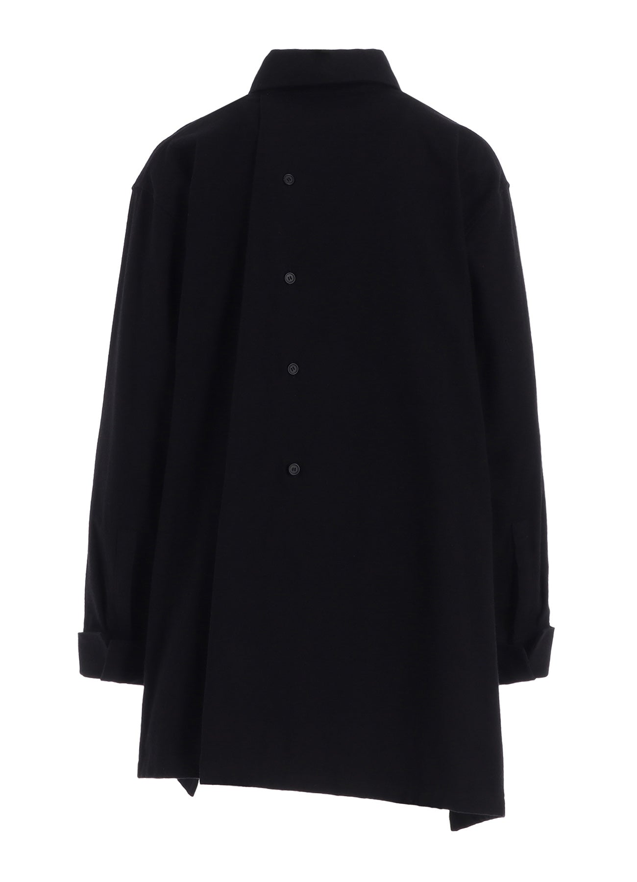 COTTON FLANNEL R-ASYMMETRIC FLARE BLOUSE