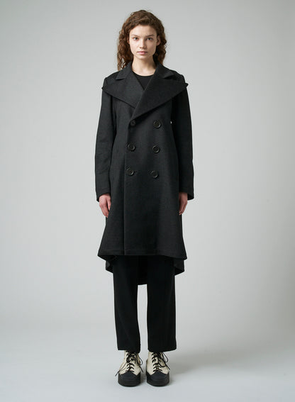 W/CA BEAVER BIG LAPEL DOUBLE COAT