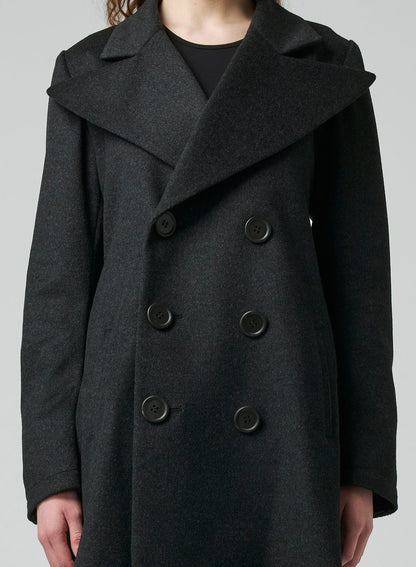 W/CA BEAVER BIG LAPEL DOUBLE COAT