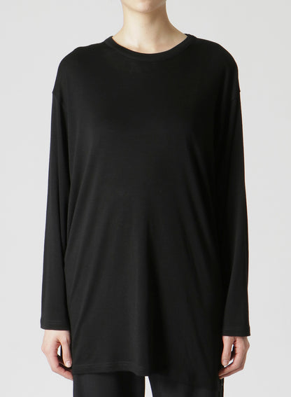 WOOL CHIFFON SIDE TAB LONG SLV T
