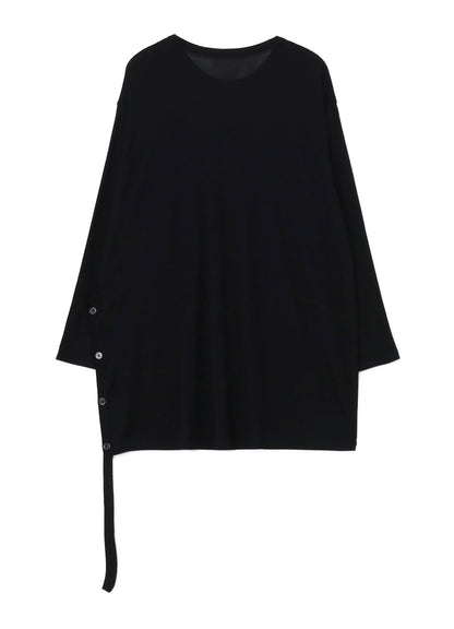 WOOL CHIFFON SIDE TAB LONG SLV T