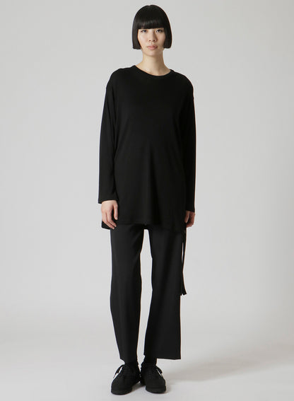 WOOL CHIFFON SIDE TAB LONG SLV T