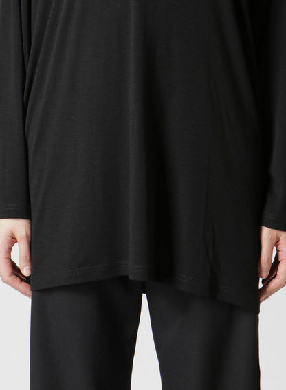 WOOL CHIFFON SIDE TAB LONG SLV T