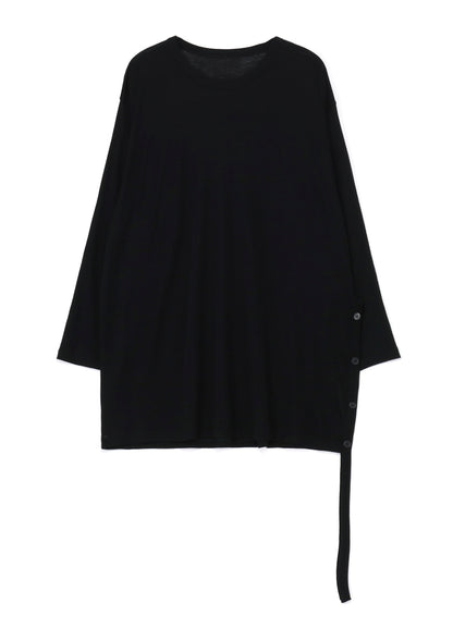 WOOL CHIFFON SIDE TAB LONG SLV T