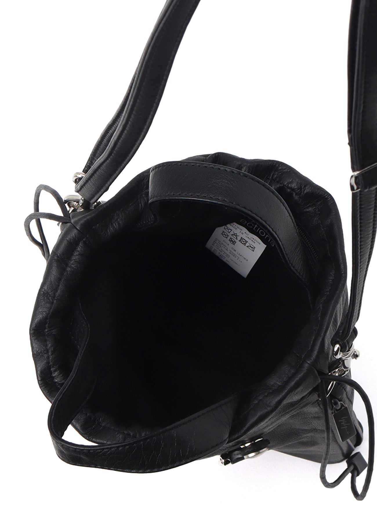 GARMENT LEATHER DRAWSTRING POUCH M