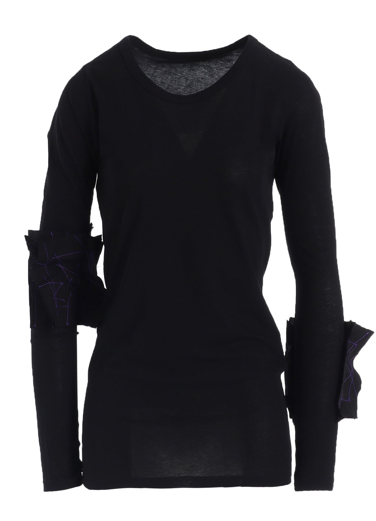 COTTON SINGLE JERSEY R MOTIF LONG T-SHIRT