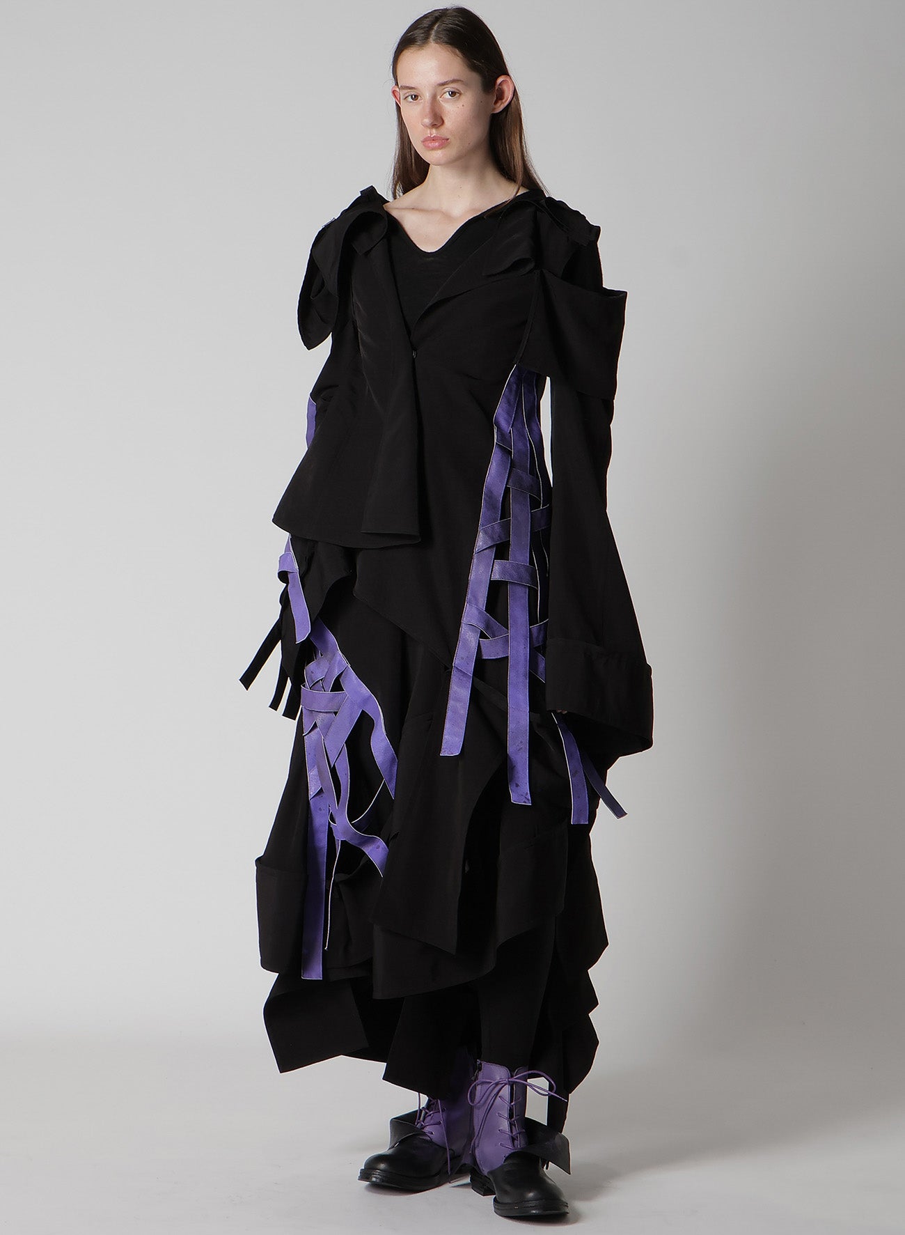 AIRY SPUN LIGHT MILLED BACKSIDE LACE UP T-SHIRT