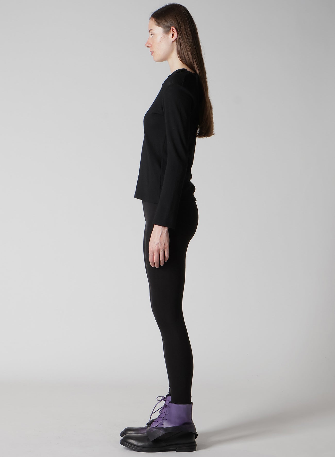 AIRY SPUN LIGHT MILLED BACKSIDE LACE UP T-SHIRT
