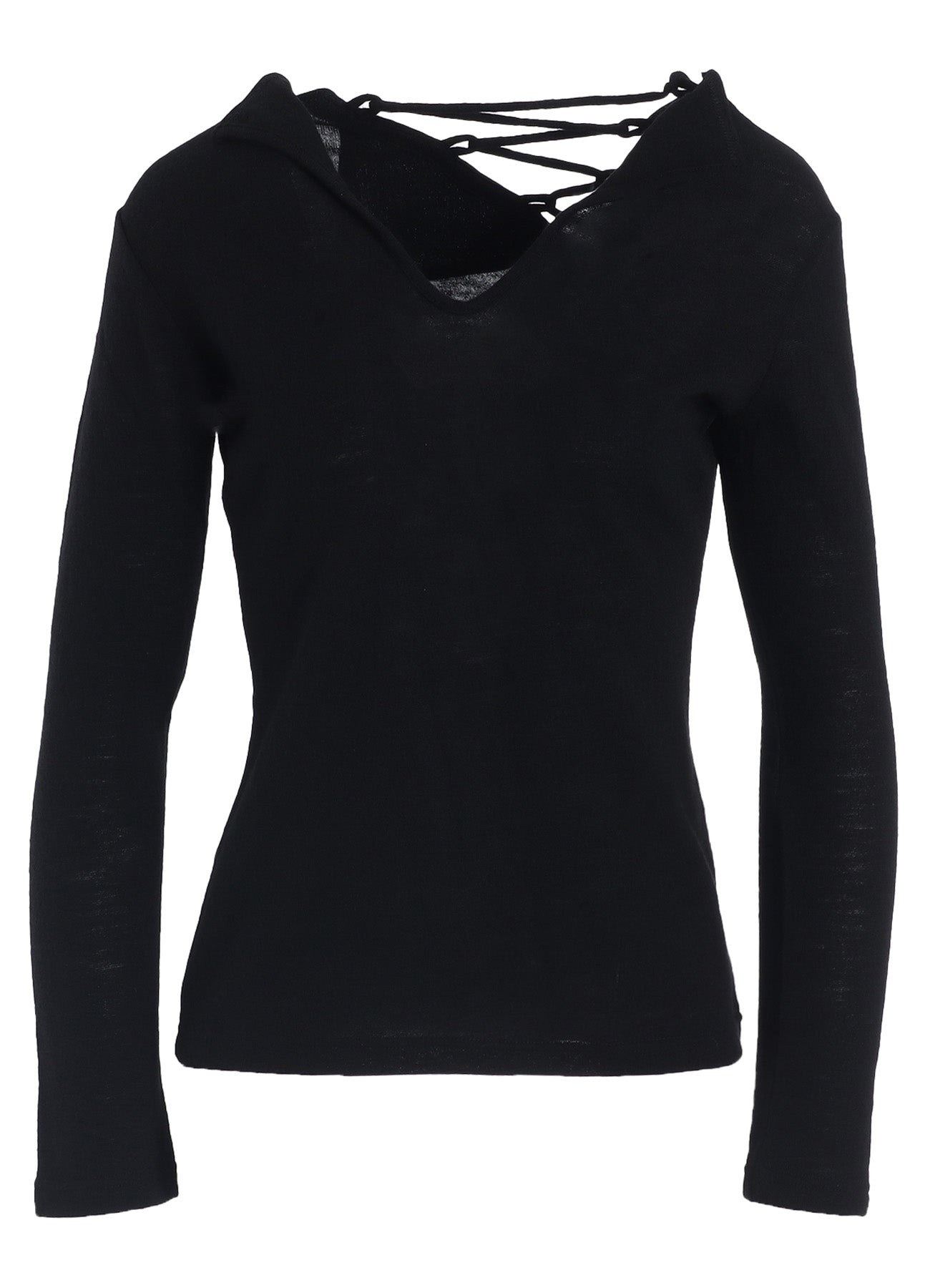 AIRY SPUN LIGHT MILLED BACKSIDE LACE UP T-SHIRT
