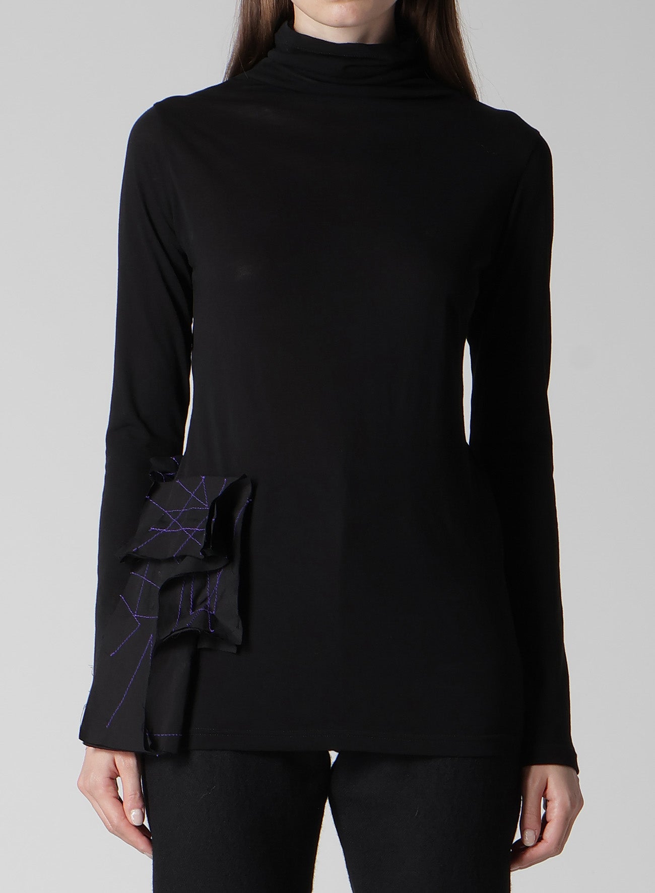 COTTON SINGLE JERSEY HIGHNECK LONG T C