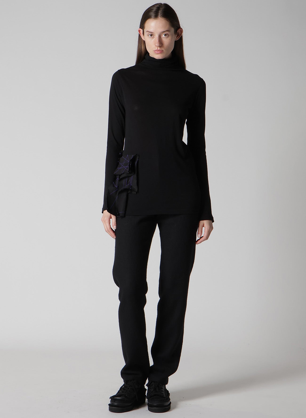 COTTON SINGLE JERSEY HIGHNECK LONG T C