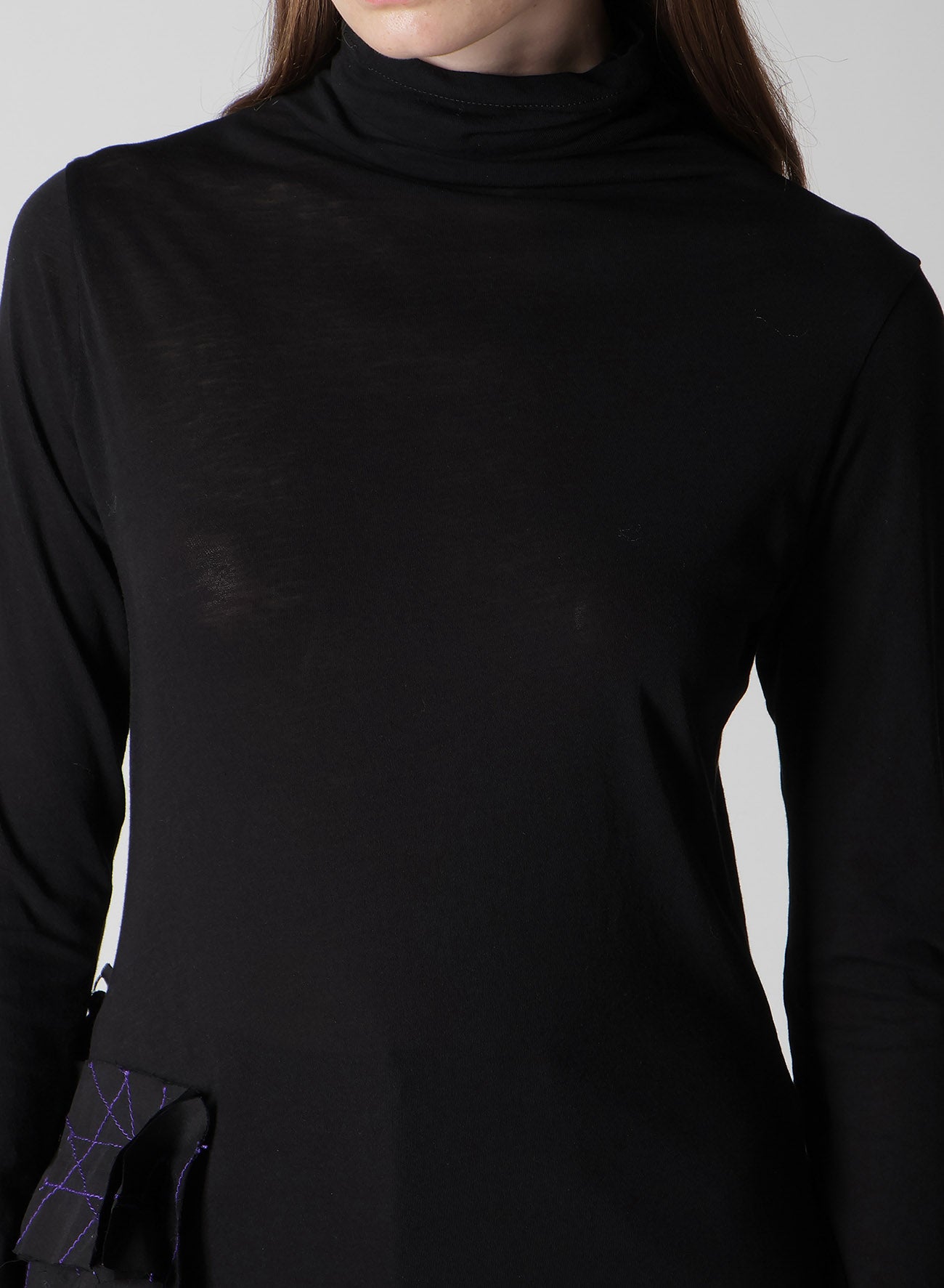 COTTON SINGLE JERSEY HIGHNECK LONG T C