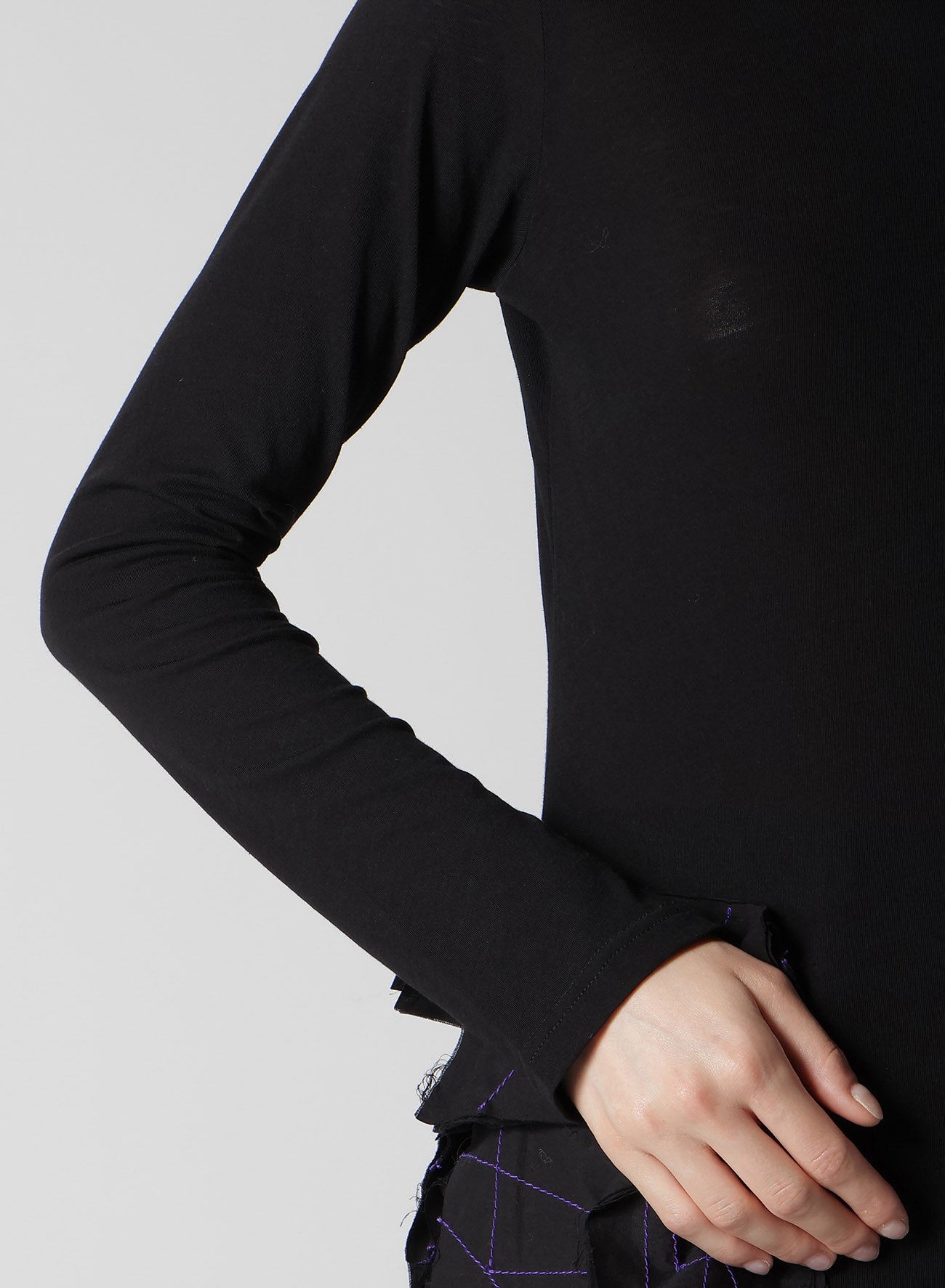 COTTON SINGLE JERSEY HIGHNECK LONG T C
