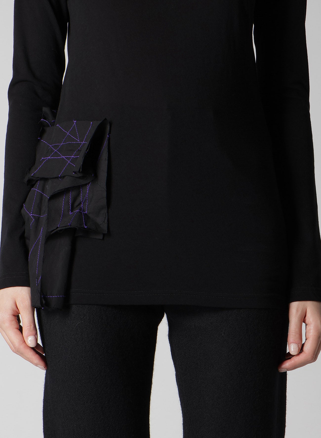 COTTON SINGLE JERSEY HIGHNECK LONG T C