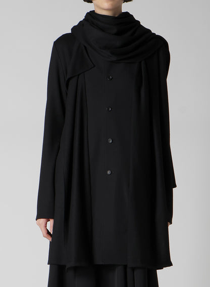 WASHABLE WOOL STOLE DETAIL LONG BLOUSE