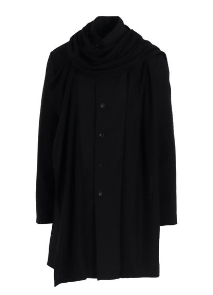 WASHABLE WOOL STOLE DETAIL LONG BLOUSE