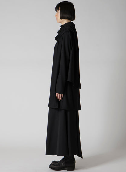 WASHABLE WOOL STOLE DETAIL LONG BLOUSE