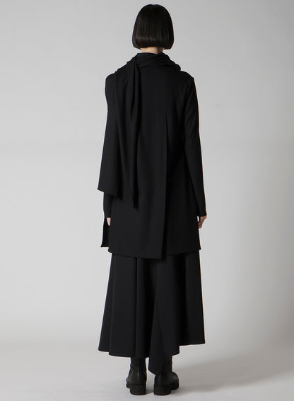 WASHABLE WOOL STOLE DETAIL LONG BLOUSE