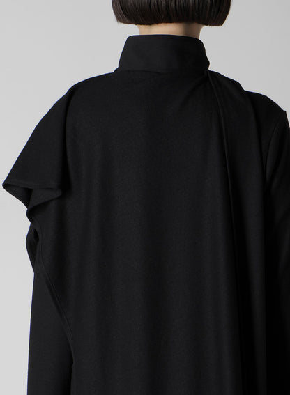 WASHABLE WOOL STOLE DETAIL LONG BLOUSE