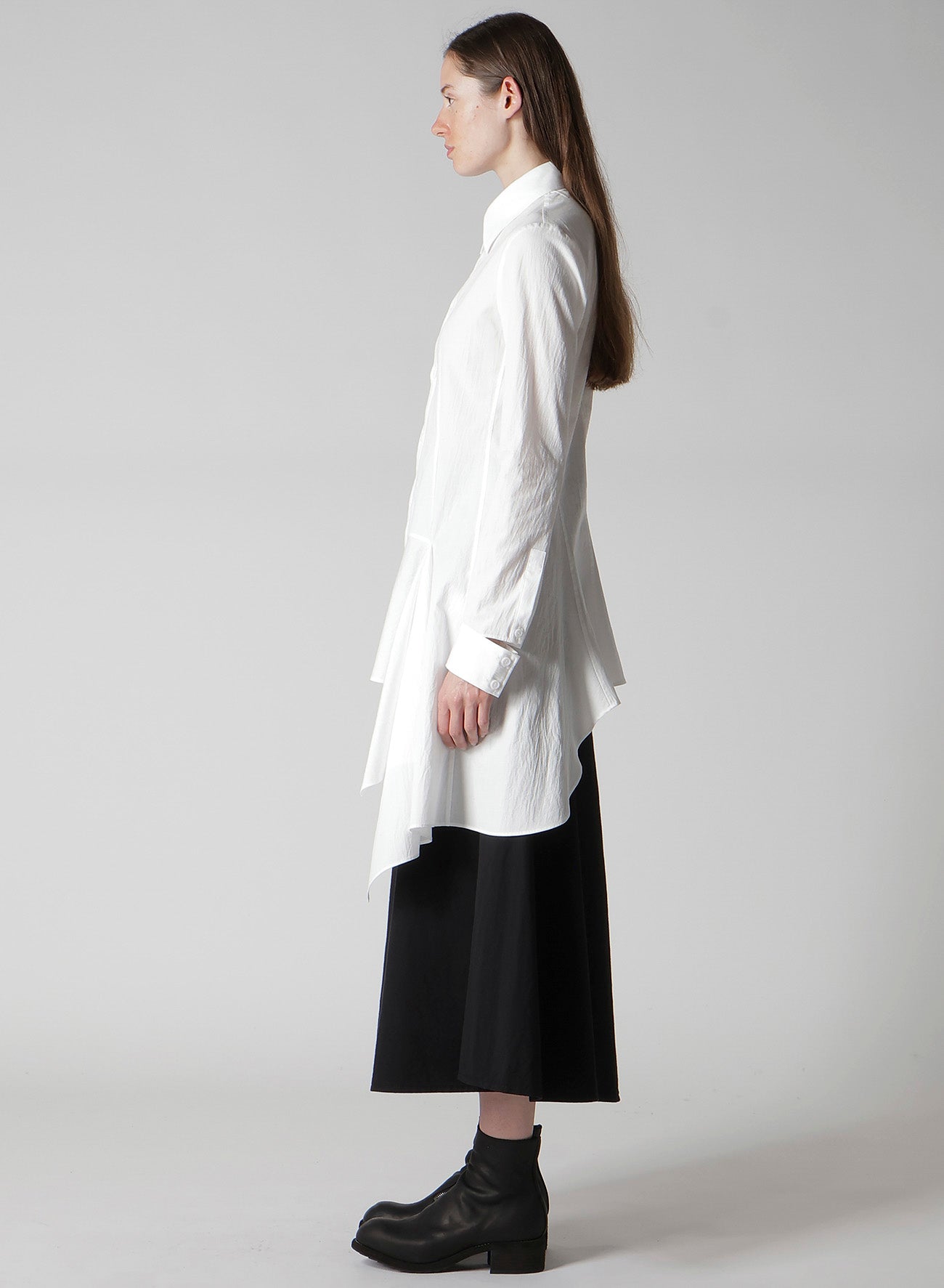 COTTON BROAD L DRAPED BLOUSE