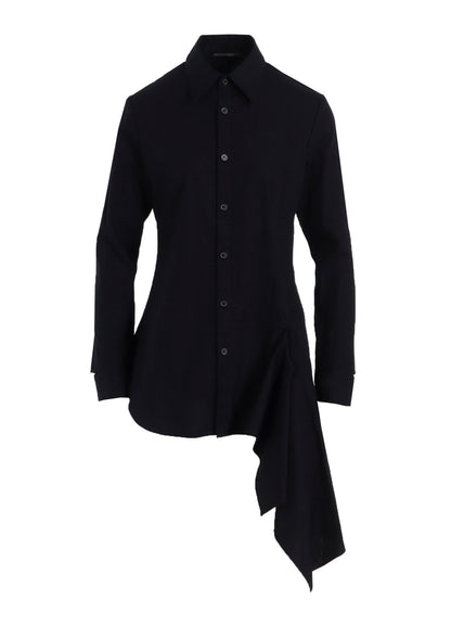 COTTON BROAD L DRAPED BLOUSE