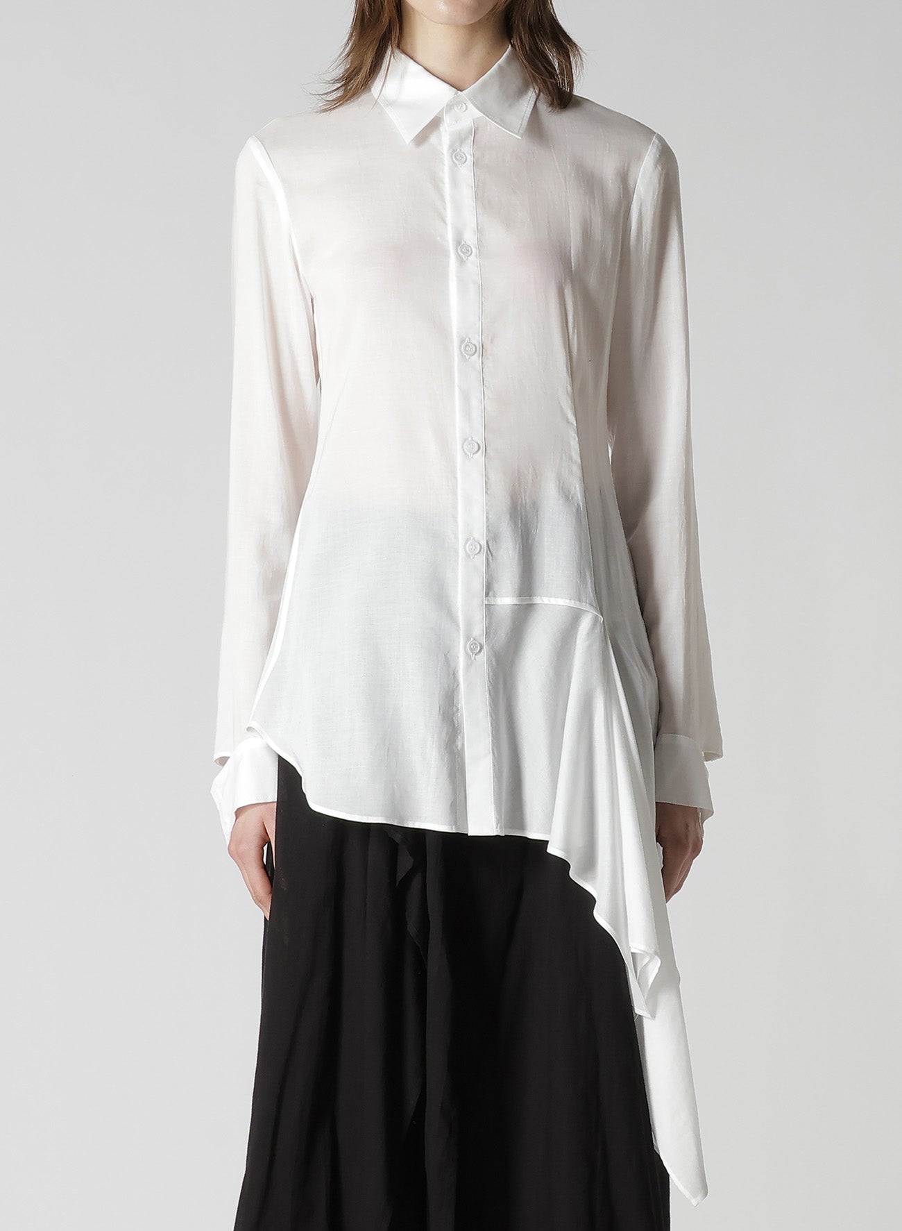 CELLULOSE LAWN L DRAPED BLOUSE