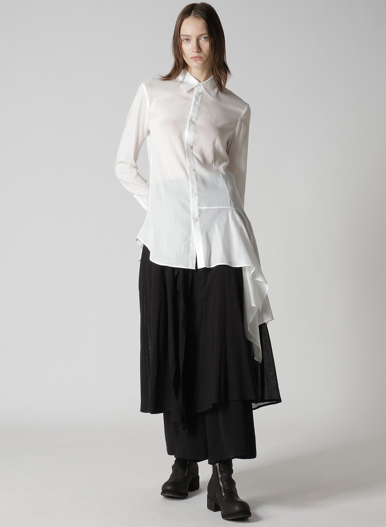 CELLULOSE LAWN L DRAPED BLOUSE