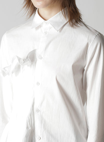 COTTON BROAD R FRONT PINTUCK BLOUSE
