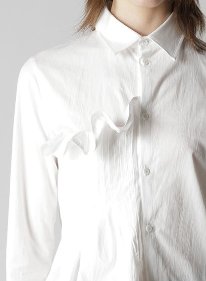 COTTON BROAD R FRONT PINTUCK BLOUSE