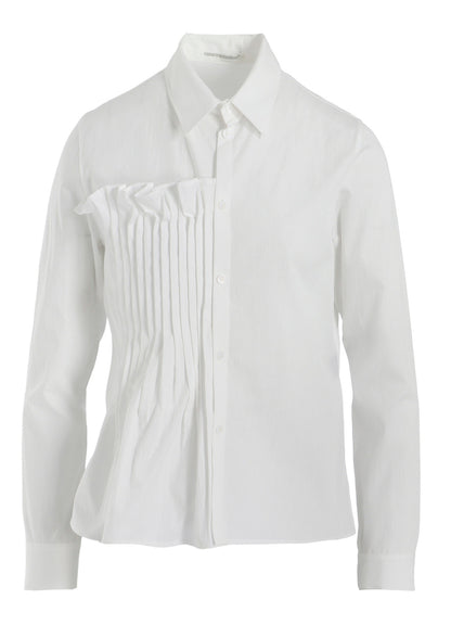 COTTON BROAD R FRONT PINTUCK BLOUSE