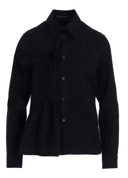 COTTON BROAD R FRONT PINTUCK BLOUSE