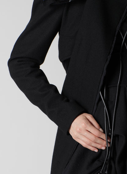 FLANNEL P SHOULDER BELTED COAT