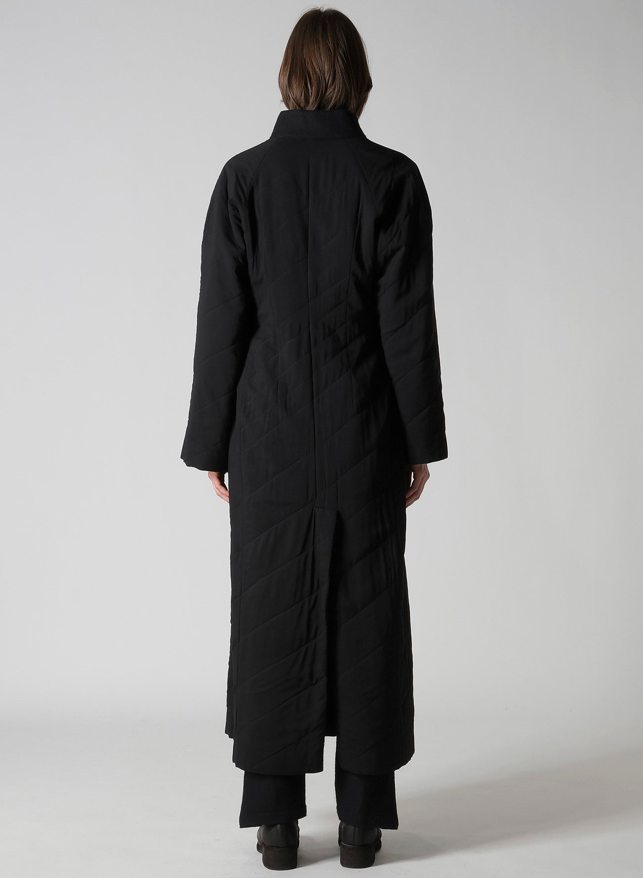 WOOL VIYELLA REVERSIBLE STAND COLLAR COAT