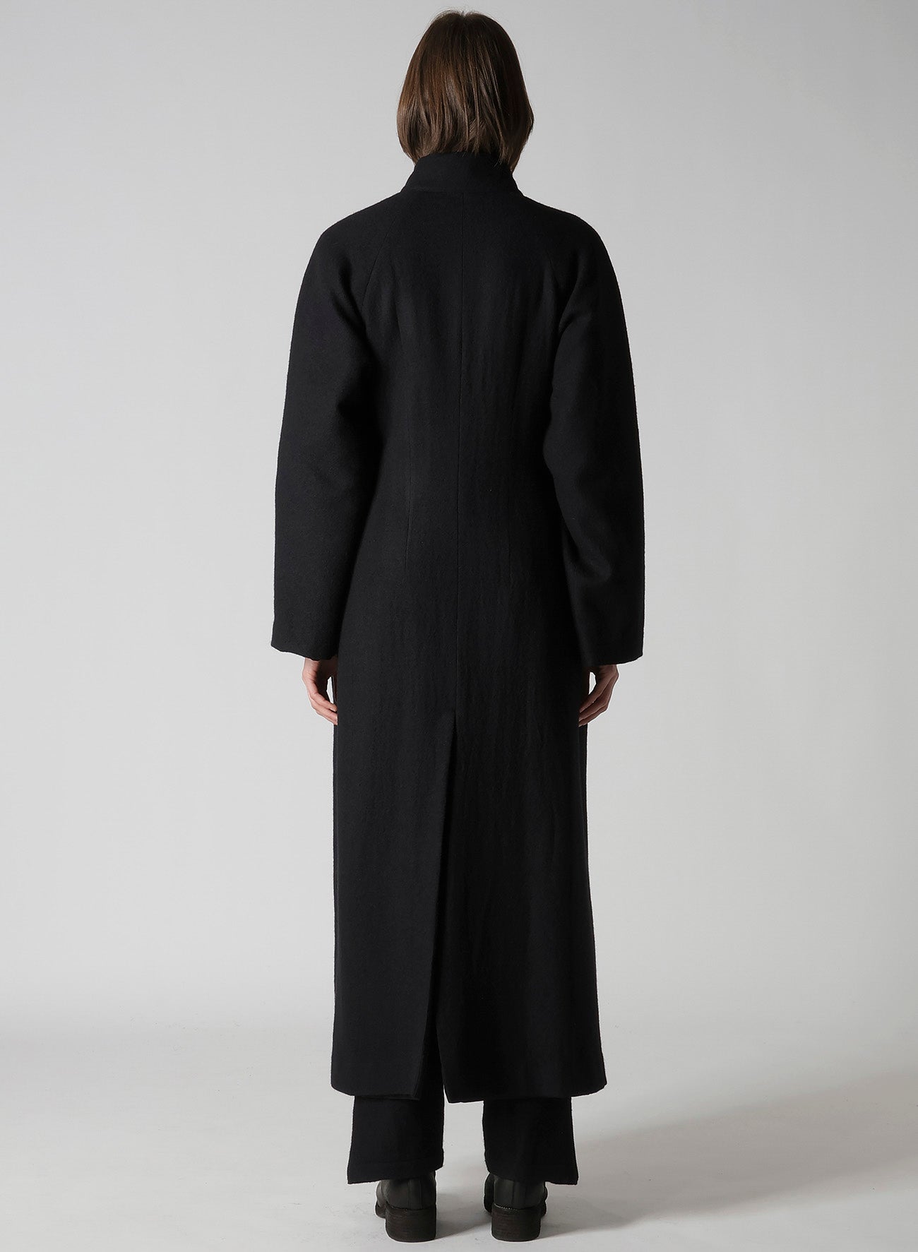 WOOL VIYELLA REVERSIBLE STAND COLLAR COAT