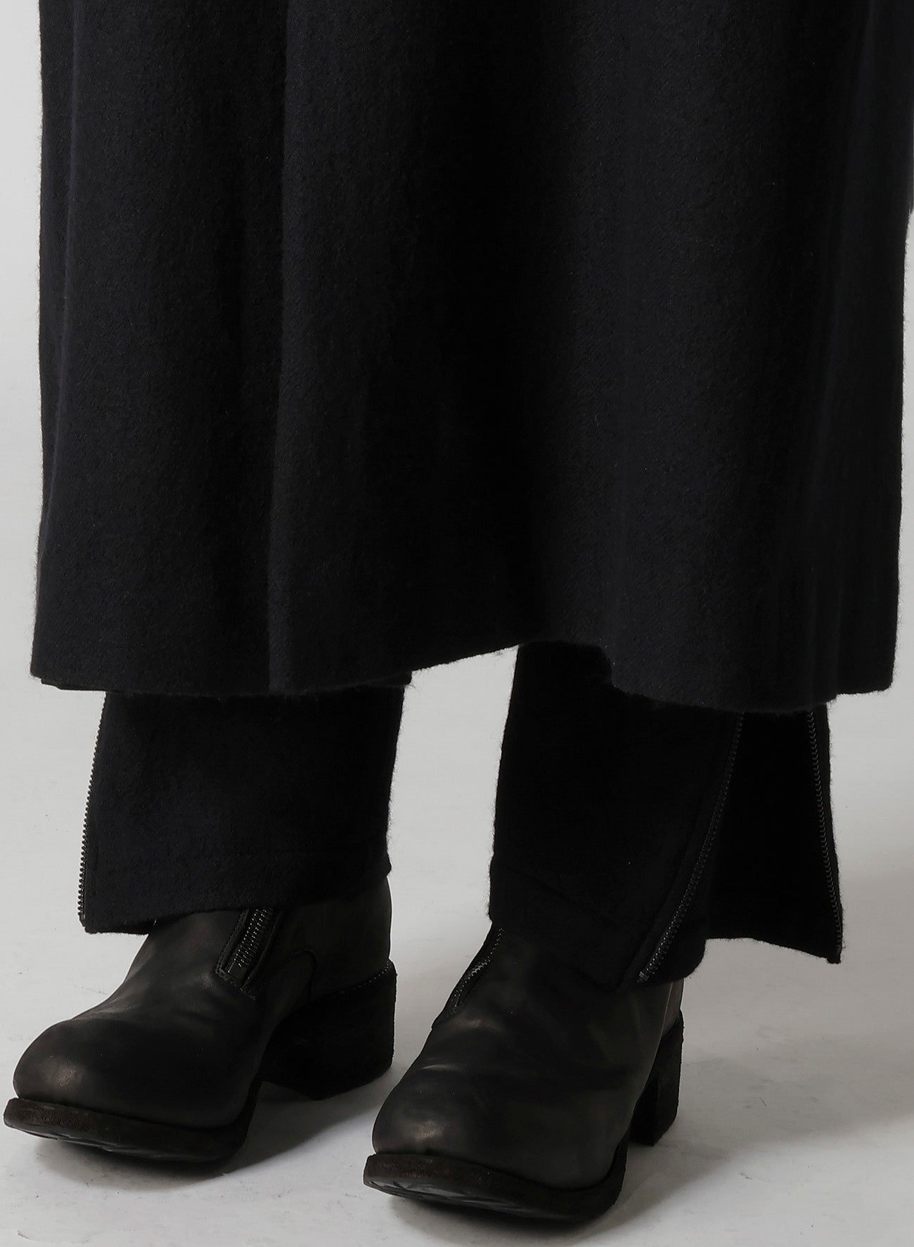 WOOL VIYELLA REVERSIBLE STAND COLLAR COAT