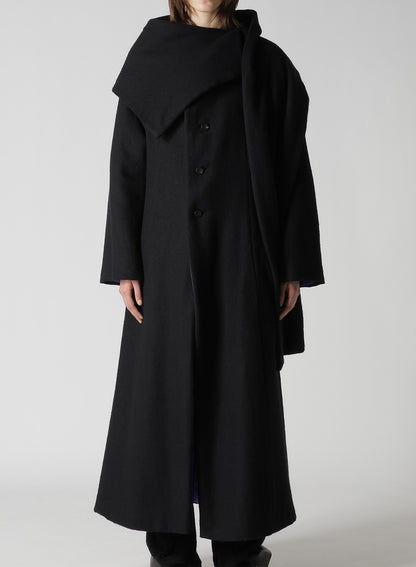 WOOL VIYELLA REVERSIBLE STOLE D COAT