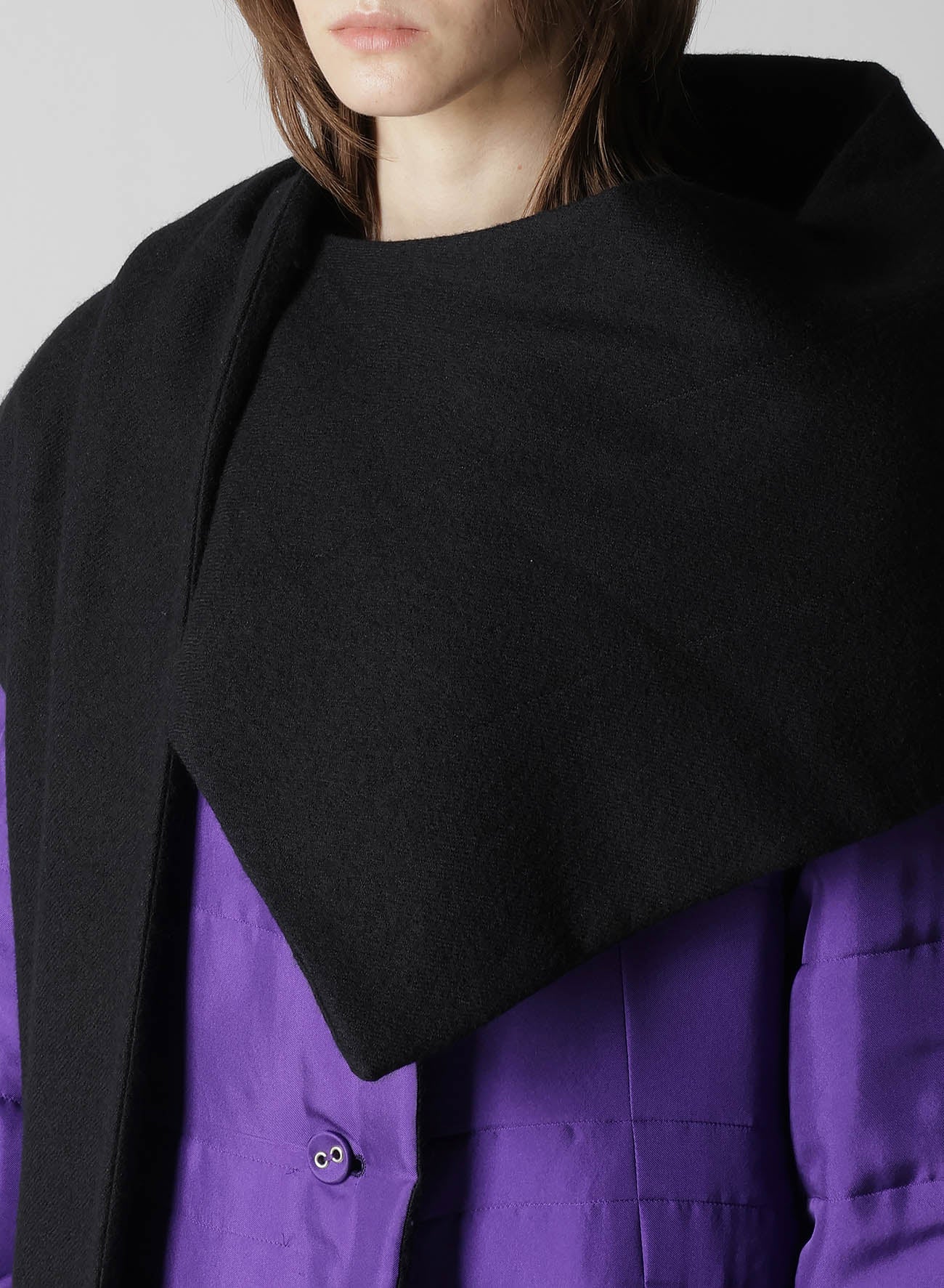 WOOL VIYELLA REVERSIBLE STOLE D COAT