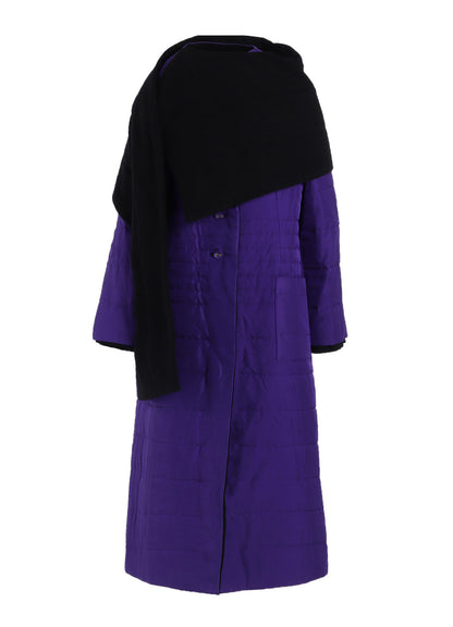 WOOL VIYELLA REVERSIBLE STOLE D COAT