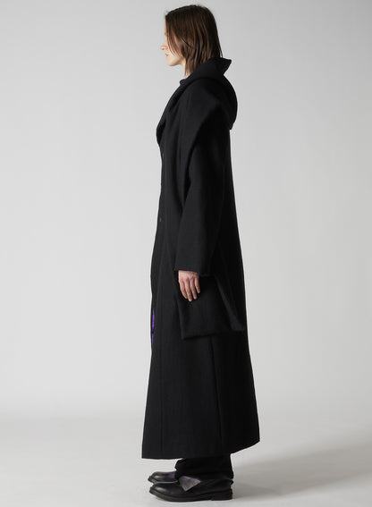 WOOL VIYELLA REVERSIBLE STOLE D COAT