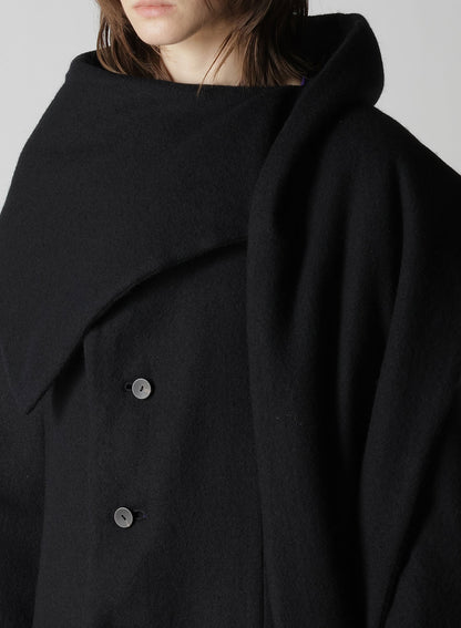 WOOL VIYELLA REVERSIBLE STOLE D COAT