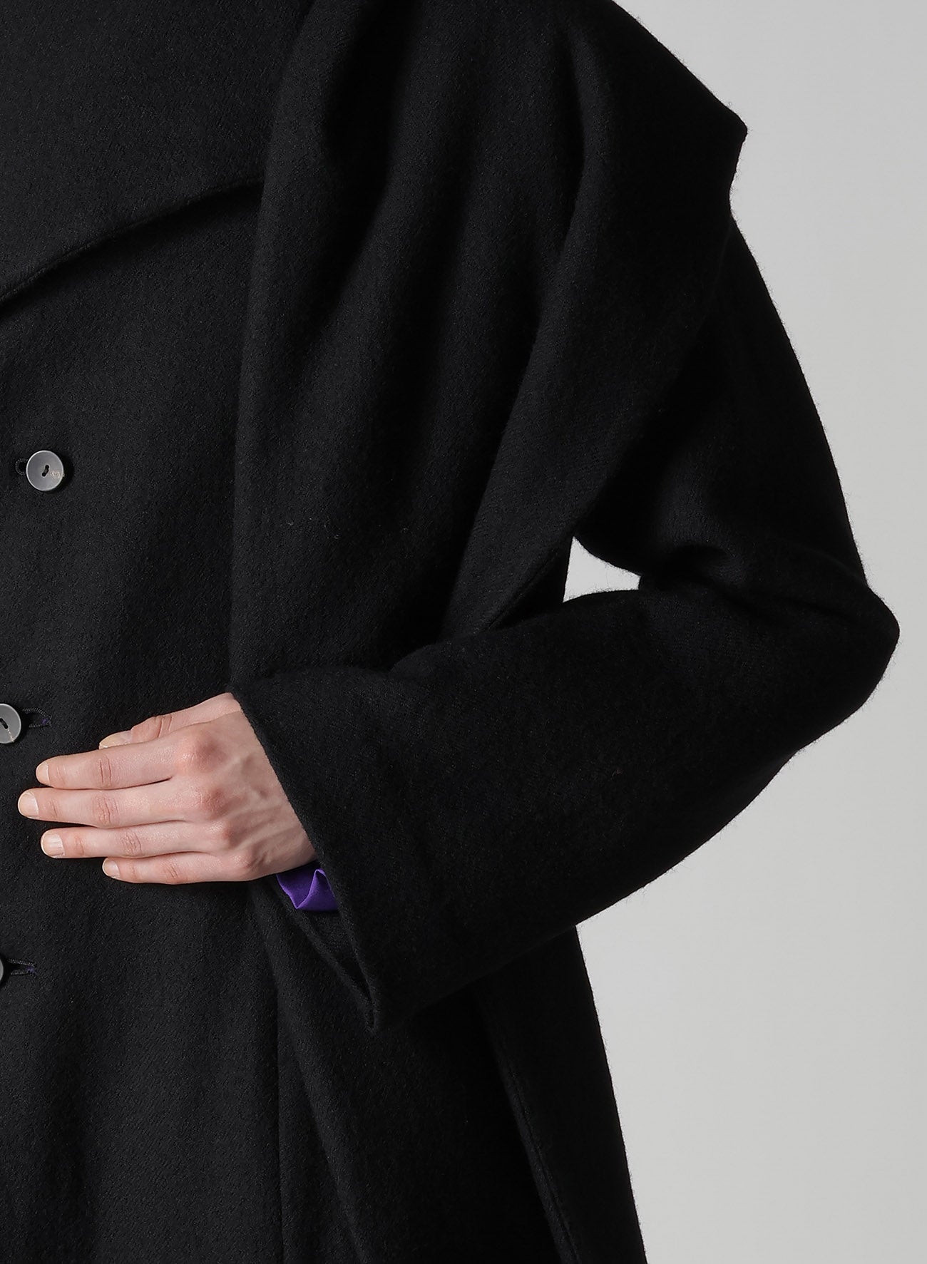 WOOL VIYELLA REVERSIBLE STOLE D COAT