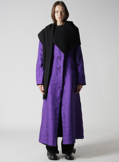 WOOL VIYELLA REVERSIBLE STOLE D COAT