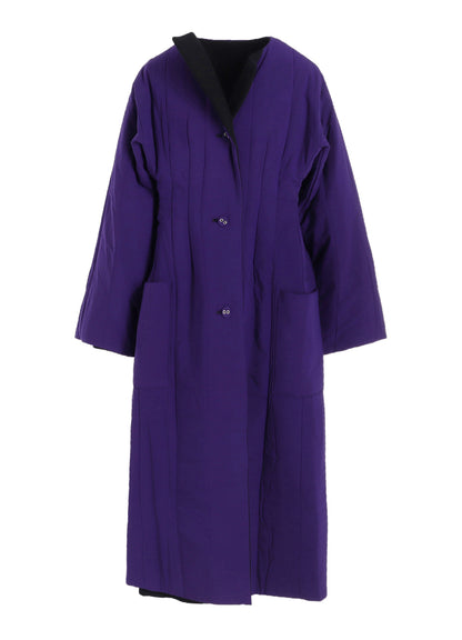 OVERDYE WOOL VIERA REVERSIBLE COLLARLESS COAT