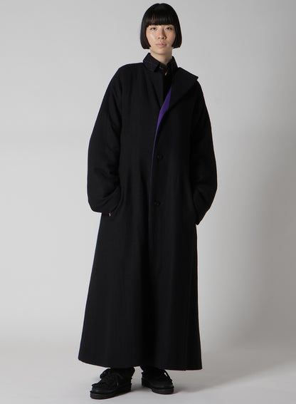 OVERDYE WOOL VIERA REVERSIBLE COLLARLESS COAT
