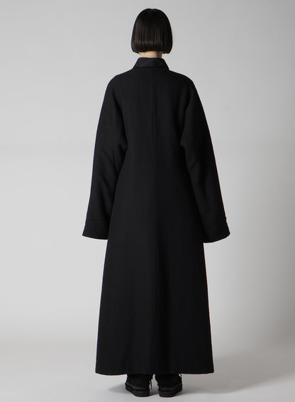 OVERDYE WOOL VIERA REVERSIBLE COLLARLESS COAT