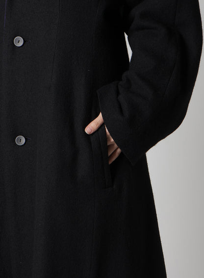 OVERDYE WOOL VIERA REVERSIBLE COLLARLESS COAT