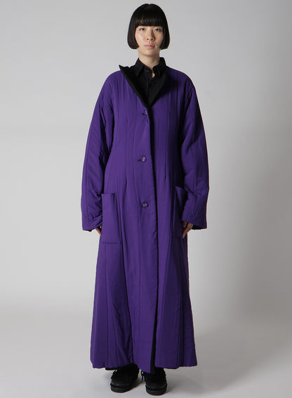 OVERDYE WOOL VIERA REVERSIBLE COLLARLESS COAT