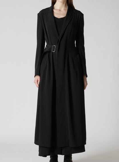TA/PE CREPE DE CHINE WAIST BELT D COAT