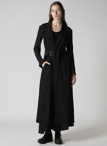 TA/PE CREPE DE CHINE WAIST BELT D COAT